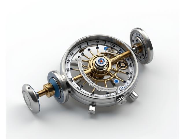 Desenho técnico explodido de um cronómetro marítimo Âncora Hora