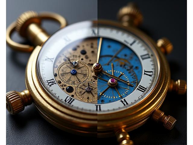 Galeria de restauro de cronómetro marítimo antigo, vista do antes e depois